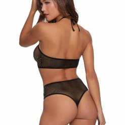 Romance Boutique Secrets Rhinestone Fishnet 3 Piece Set