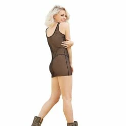 Romance Boutique Secrets FISHNET CHEMISE WITH MARIJUANA PRINT