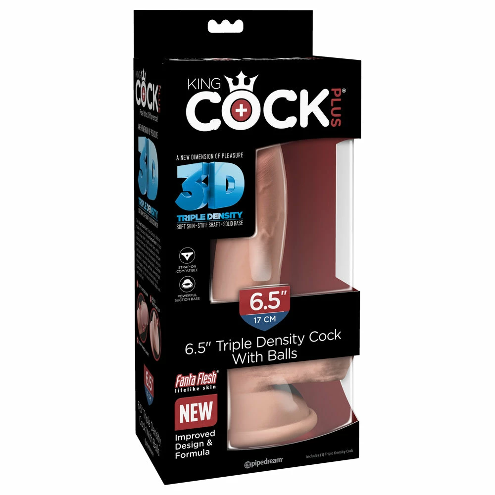 Romance Boutique Secrets King Cock Plus 6.5" Triple Density Cock With Balls