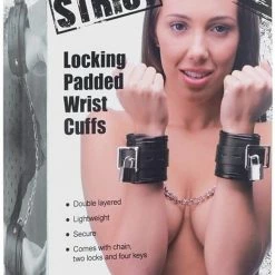 Romance Boutique Secrets Kink Collection Strict Locked Padded Wrist Cuffs
