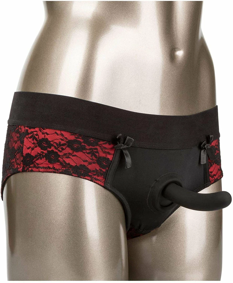 Romance Boutique Secrets SCANDAL Crotchless Pegging Panty Set Kink Collection