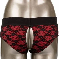 Romance Boutique Secrets SCANDAL Crotchless Pegging Panty Set Kink Collection
