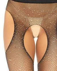 Romance Boutique Secrets RHINESTONE SUSPENDER PANTYHOSE