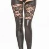 Romance Boutique Secrets VINYL AND LACE GARTER TIGHTS SET