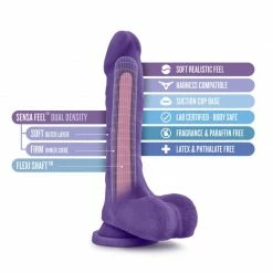 BLUSH Au Natural - Bold - Thrill - 8.5 Inch Dildo - Purple Bedroom Toys