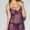 Romance Boutique Secrets EMBROIDERED PLUM BABYDOLL SET