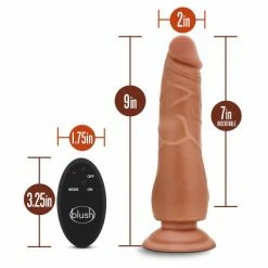BLUSH Dr. Skin - 9 Inch 10 Function Wireless Remote Dildo - Mocha