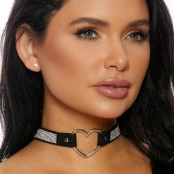 Romance Boutique Secrets Lingerie HEART STUDDED CHOKER
