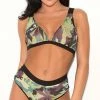 Romance Boutique Secrets CAMO WEED BRALETTE AND PANTY SET Lingerie