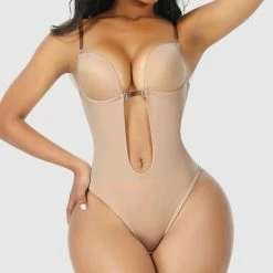 Romance Boutique Secrets Plunge Bra Thong Body Suit Body Shapers