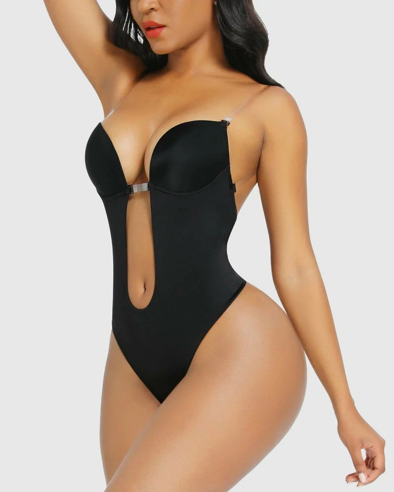 Romance Boutique Secrets Plunge Bra Thong Body Suit Body Shapers