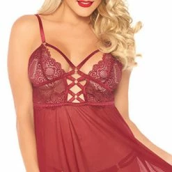 Romance Boutique Secrets Lingerie ALLURE ME LACE BABYDOLL SET
