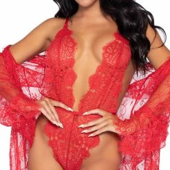 Romance Boutique Secrets FLORAL INVITE LACE TEDDY SET