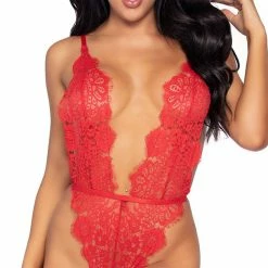 Romance Boutique Secrets FLORAL INVITE LACE TEDDY SET