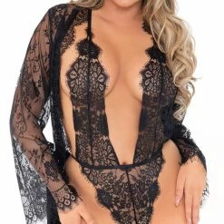 Romance Boutique Secrets FLORAL INVITE LACE TEDDY SET