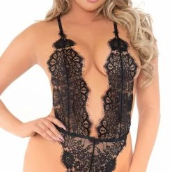 Romance Boutique Secrets FLORAL INVITE LACE TEDDY SET