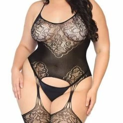 Romance Boutique Secrets PLUS SIZE SEAMLESS LACE BODYSTOCKING