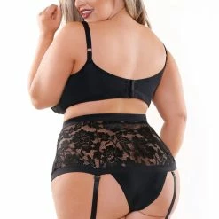 Romance Boutique Secrets Monique Bra & High Waisted Gartered Panty