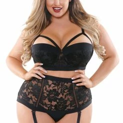 Romance Boutique Secrets Monique Bra & High Waisted Gartered Panty