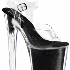 Romance Boutique Secrets 8 INCH STILETTO ANKLE STRAP GLITTER-FILLED PF SANDAL Shoes