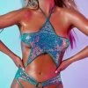 Romance Boutique Secrets Lingerie METALLIC RAIN FESTIVAL SET