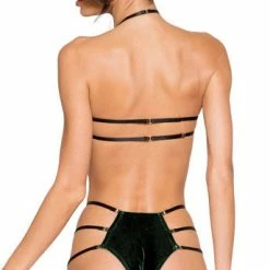 Romance Boutique Secrets GREEN GODDESS STRAPPY BRA SET