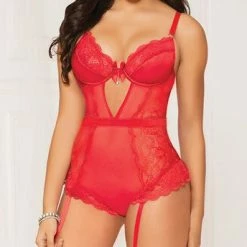 Romance Boutique Secrets Lingerie CRIMSON CRUSH TEDDY