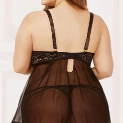 Romance Boutique Secrets PLUS SIZE DARING OPEN CUP BABYDOLL SET