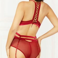 Romance Boutique Secrets Lingerie BURGUNDY BABE BRA SET