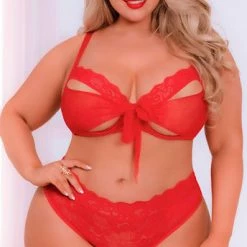Romance Boutique Secrets Lingerie PLUS SIZE CLARA BOW BRA SET