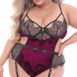 Romance Boutique Secrets Lingerie PLUS SIZE COME WINE WITH ME TEDDY