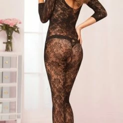 Romance Boutique Secrets Lingerie FLORAL LACE BODYSTOCKING