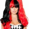 Romance Boutique Secrets Costumes BLACK AND RED PIGTAIL WIG