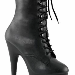 Romance Boutique Secrets Shoes 7" LACE-UP ANKLE BOOTS WITH SIDE ZIP