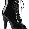 Romance Boutique Secrets 7 INCH HEEL, 2 3/4 INCH PF, PEEP TOE LACE-UP ANKLE