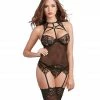 Romance Boutique Secrets SHEER BOTANICAL BUSTIER SET Lingerie