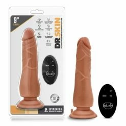 BLUSH Dr. Skin - 9 Inch 10 Function Wireless Remote Dildo - Mocha