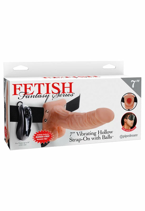 Romance Boutique Secrets Bedroom Toys Fetish Fantasy Series 7 Inch Vibrating Hollow Strap-On