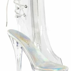 Romance Boutique Secrets Shoes 6" CLEAR ZIPPER ANKLE BOOT