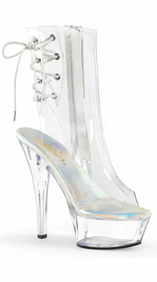 Romance Boutique Secrets Shoes 6" CLEAR ZIPPER ANKLE BOOT