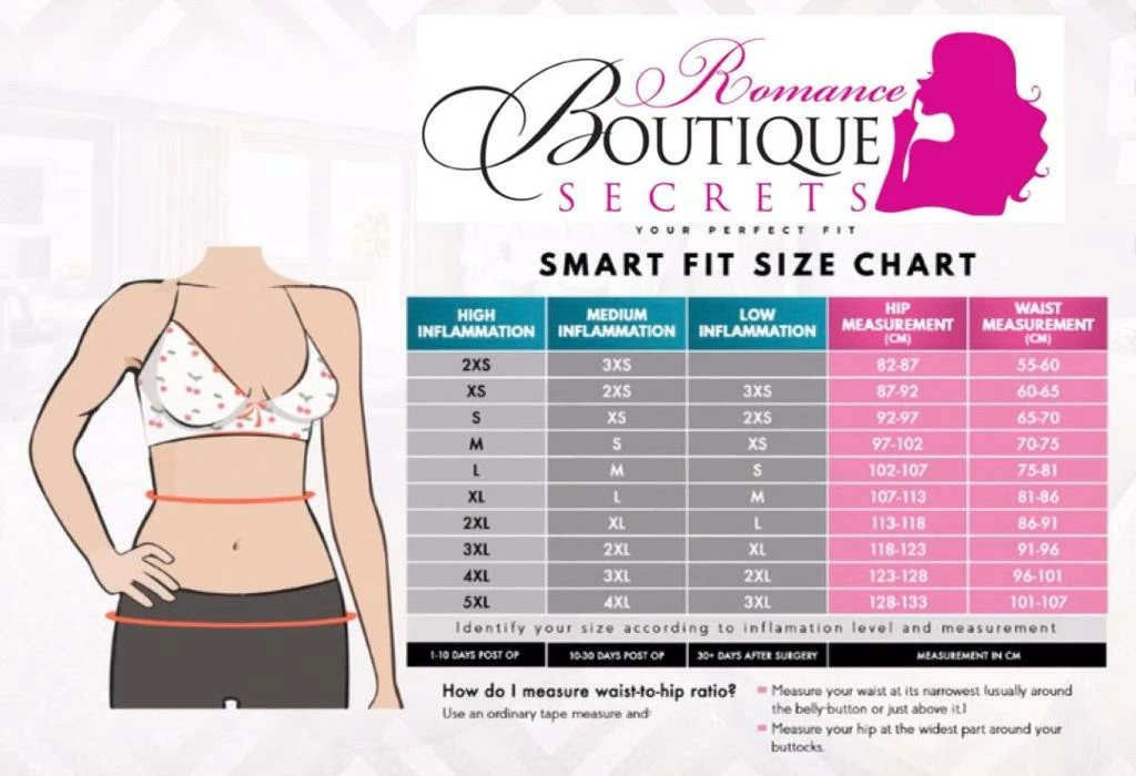 Romance Boutique Secrets Body Shapers SMART FIT CURVE EXTRA HIP AND BUTT STRETCH BBL POST OP MID THIGH FAJA STAGE 2