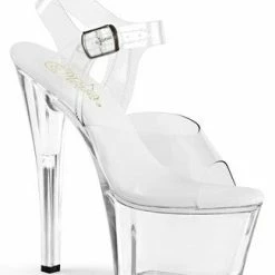 Romance Boutique Secrets 7" CLEAR PLATFORM SANDALS