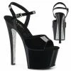 Romance Boutique Secrets 6" Heels & Higher 7" Spike Heel Platform Sandal With Rhinestones