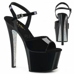 Romance Boutique Secrets 6" Heels & Higher 7" Spike Heel Platform Sandal With Rhinestones