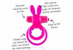 Romance Boutique Secrets SCREAMING O OHARE COCKRING & RABBIT VIBRATOR PINK