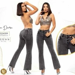 Romance Boutique Secrets Push Up Bell Bottoms High Rise Waist Levanta Cola Colombiano Charcoal Memorial Day Sale!