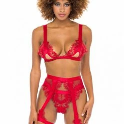 Romance Boutique Secrets Lingerie Janet Eyelash Lace Bra Set